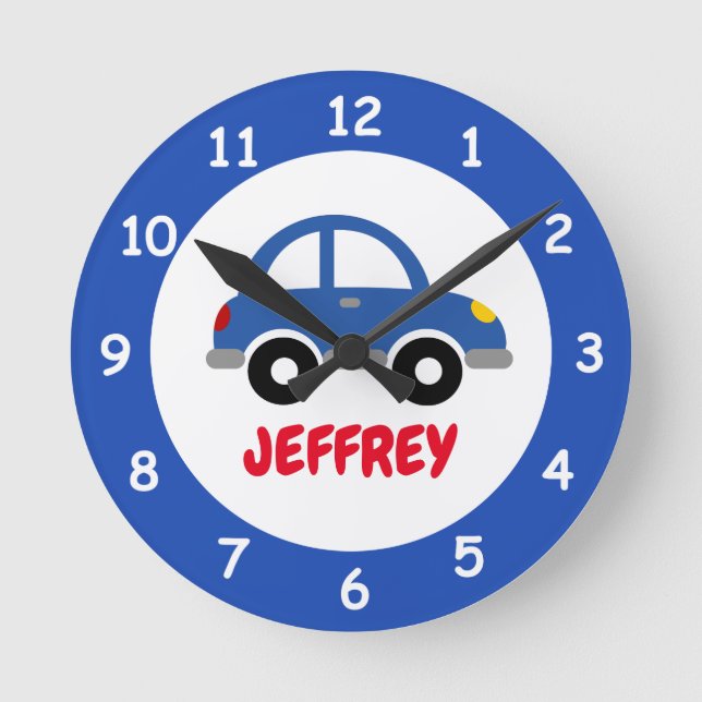 Reloj de pared de coche de juguete personalizado p (Anverso)