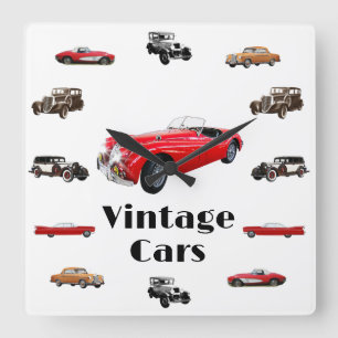Reloj de pared de coches de época