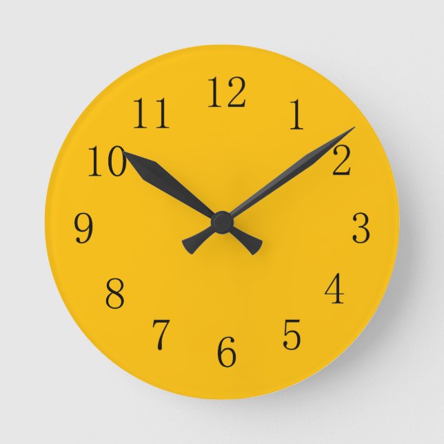 Reloj de pared de cocina amarillo ámbar (Anverso)