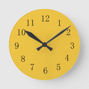 Reloj de pared de cocina amarillo azafrán