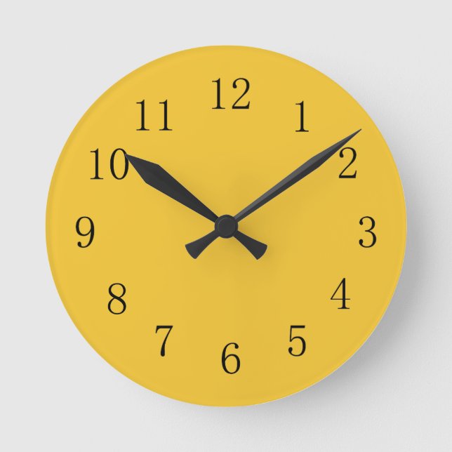 Reloj de pared de cocina amarillo azafrán (Anverso)