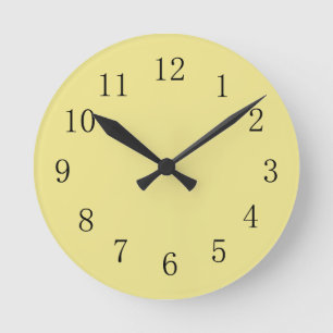 Reloj de pared de cocina amarillo Khaki claro