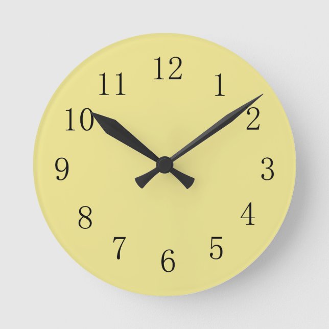 Reloj de pared de cocina amarillo Khaki claro (Anverso)