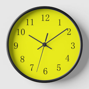 Reloj de pared de cocina amarillo muy brillante