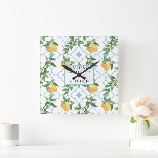 Reloj de pared de cocina amarillo y Verde azulado  (Hogar)