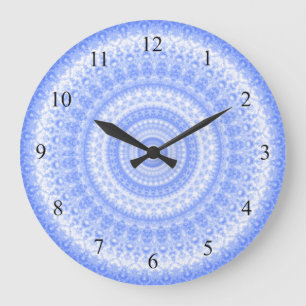 Reloj de pared de cocina azul y blanco