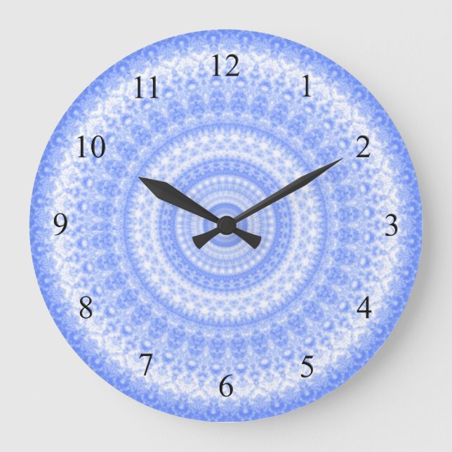 Reloj de pared de cocina azul y blanco (Anverso)