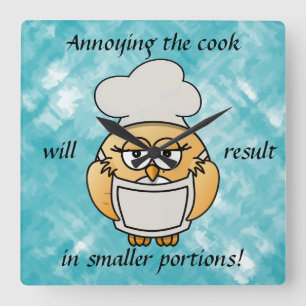 Reloj de pared de cocina búho azul lindo