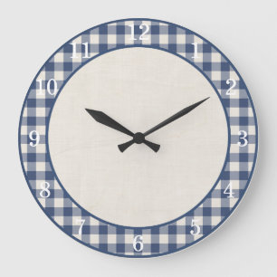 Reloj de pared de cocina con cuadros azules Patrio