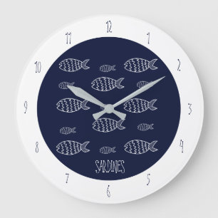 Reloj de pared de cocina con línea artística de sa