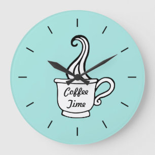 Reloj de pared de cocina de café Retro Aqua Diner