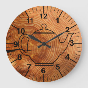 Reloj de pared de cocina de campo con efecto de ma