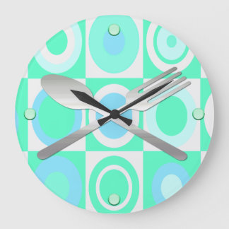 Reloj de pared de cocina de estilo retro colorido