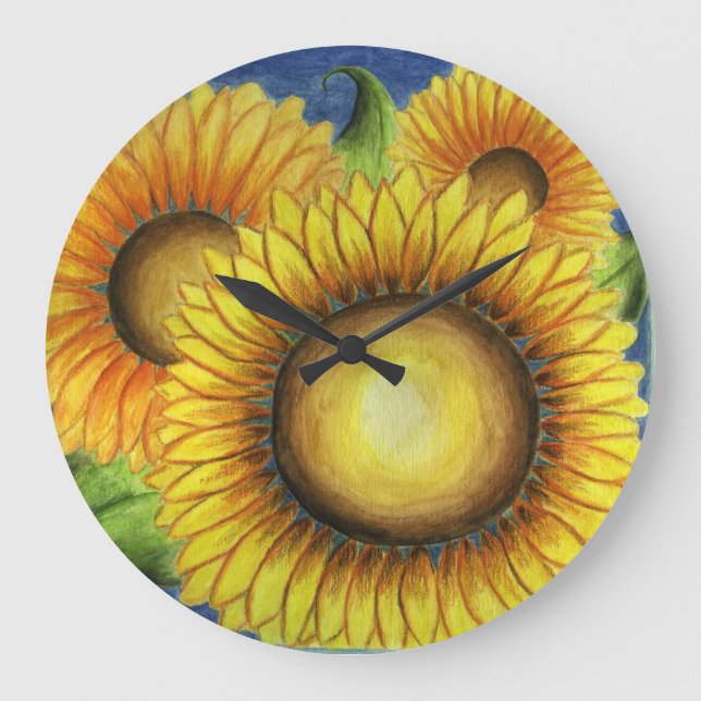 Reloj de pared de cocina de girasol regalo (Anverso)