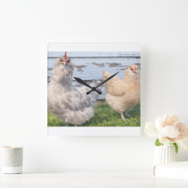 Reloj de pared de cocina de granja Dos Pollos