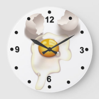 Reloj de pared de cocina de huevo agrietado