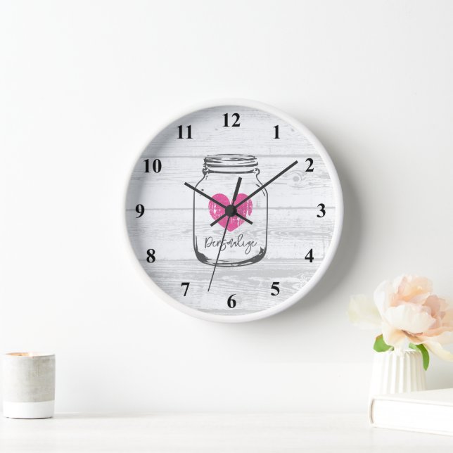 Reloj de pared de cocina de madera blanca de moda (Hogar)