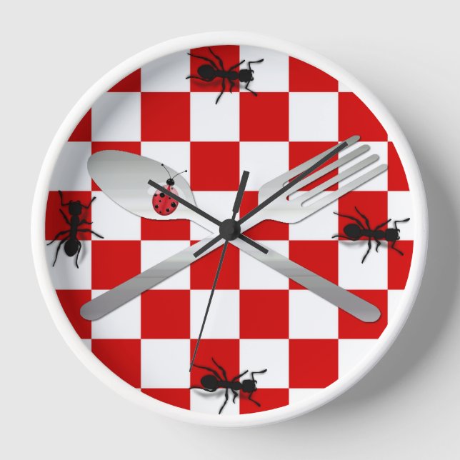 Reloj de pared de cocina de picnic caprichoso (Anverso)