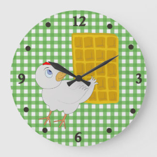 Reloj de pared de cocina de pollo y waffle