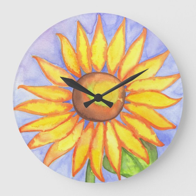 Reloj de pared de cocina del girasol del país (Anverso)