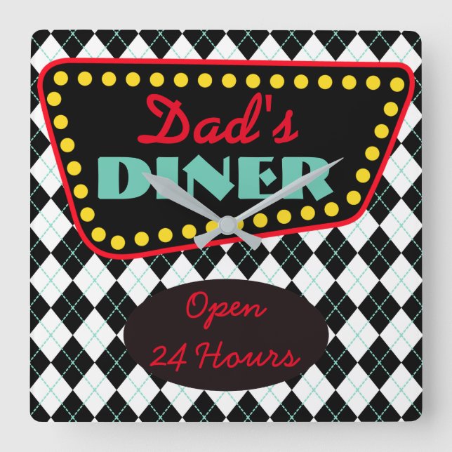 Reloj de pared de cocina Diner de papá regalo del  (Anverso)