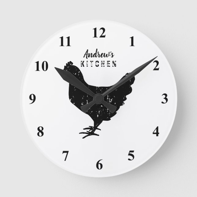 Reloj de pared de cocina personalizado con logo rú (Anverso)