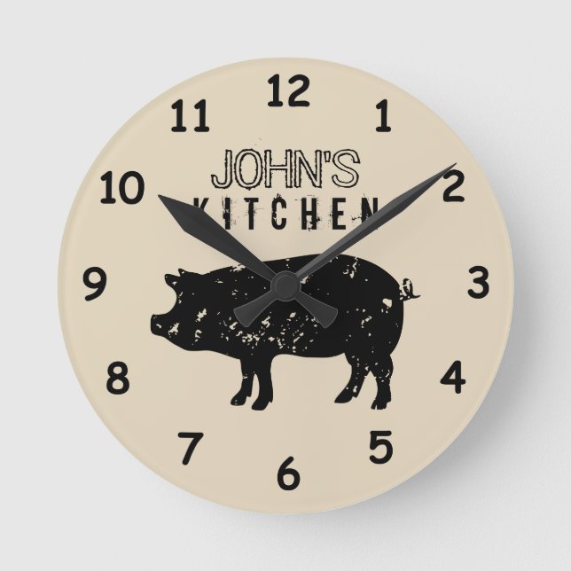 reloj de pared de cocina personalizado con logotip (Anverso)