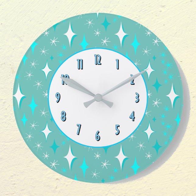 Reloj de pared de cocina retro con patrón de estre (Subido por el creador)