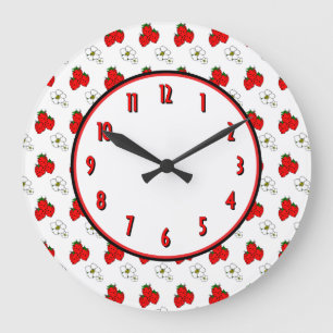 Reloj de pared de cocina retro de fresa