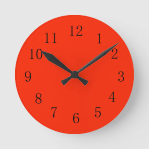 Reloj de pared de cocina roja escarlata brillante
