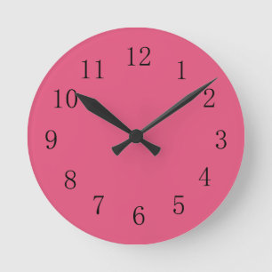 Reloj de pared de cocina rosa oscuro