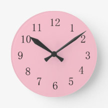 Reloj de pared de cocina rosa suave