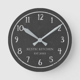 Reloj de pared de cocina rústico de pizarra falsa