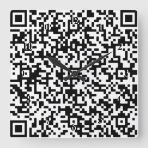 Reloj de pared de código QR - Moderno - Blanco y n