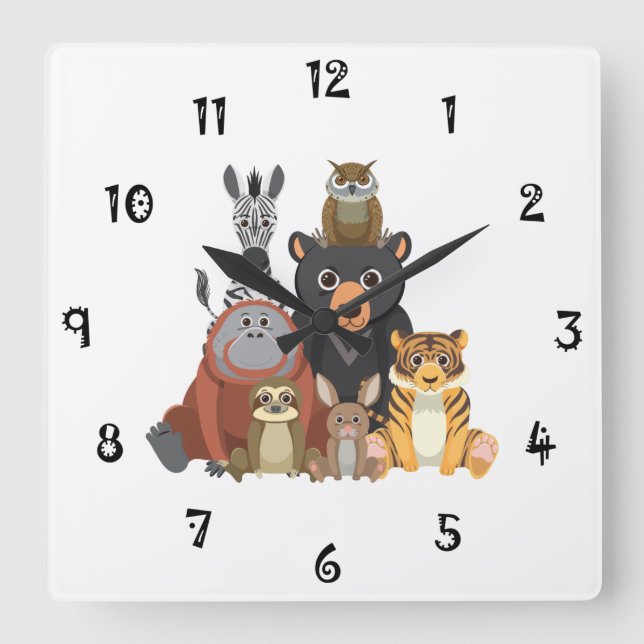 Reloj de pared de colección de diversión animal (Anverso)