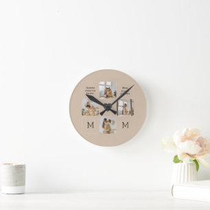 Reloj de pared de collage de fotos con mensaje Per