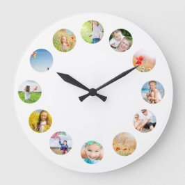 Reloj de pared de collage de fotos con tus imágene