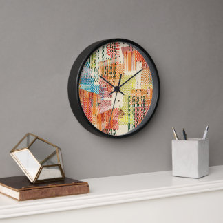 Reloj de pared de collage de periódico abstracto c