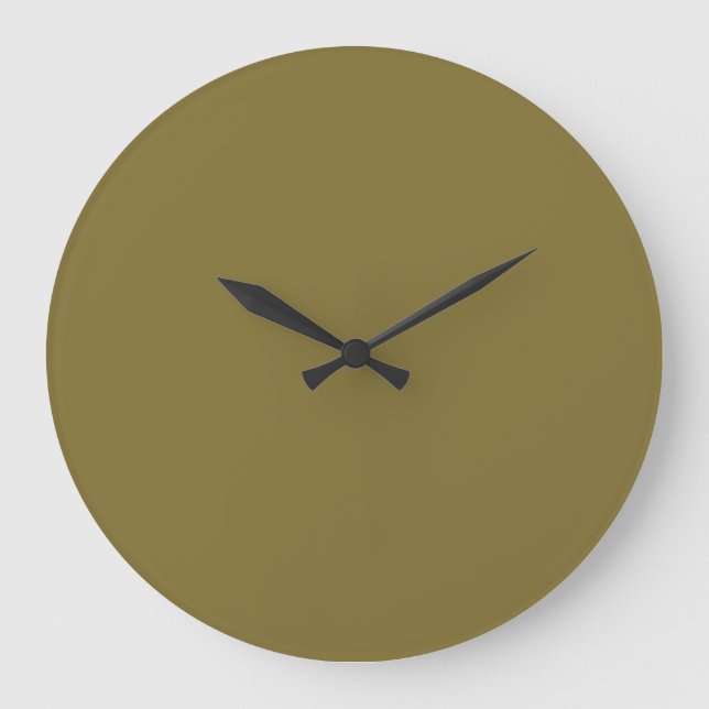 Reloj de pared de color sólido - Verde oliva (Anverso)