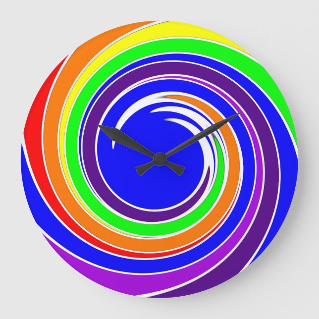 Reloj de pared de colores arcoiris (Anverso)