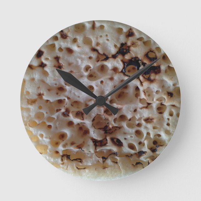 Reloj de pared de comida de crumpeta inglesa diver (Anverso)