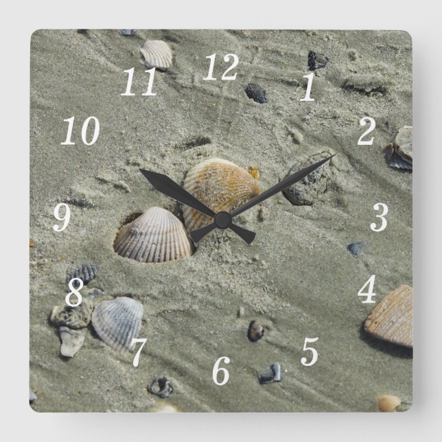 Reloj de pared de conchas y arena (Anverso)