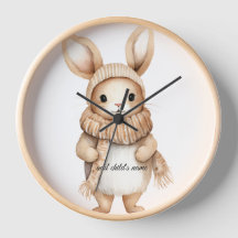 Reloj de pared de conejo acogedor
