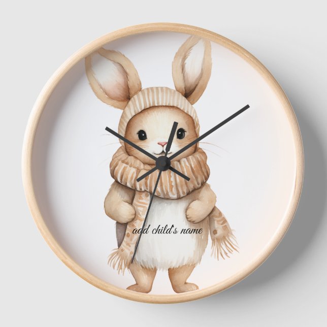 Reloj de pared de conejo acogedor (Anverso)