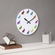 Reloj de pared de conejos Bunny de purpurina Color
