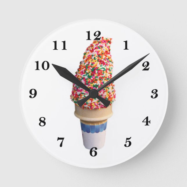 Reloj de pared de cono de helado (Anverso)