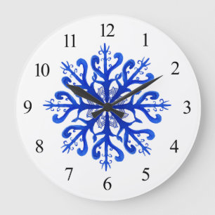 Reloj de pared de copos de nieve