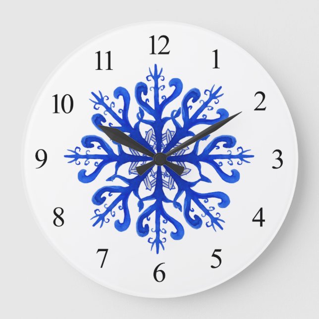 Reloj de pared de copos de nieve (Anverso)