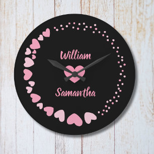 Reloj de pared de corazón de pareja personalizado 