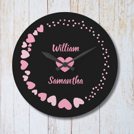 Reloj de pared de corazón para parejas personaliza